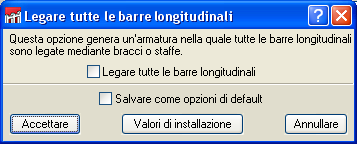 Travi continue. Legare tutte le barre longitudinali