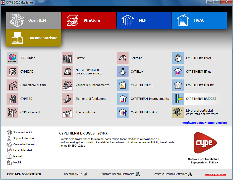 Menù programmi. Nuova organizzazione