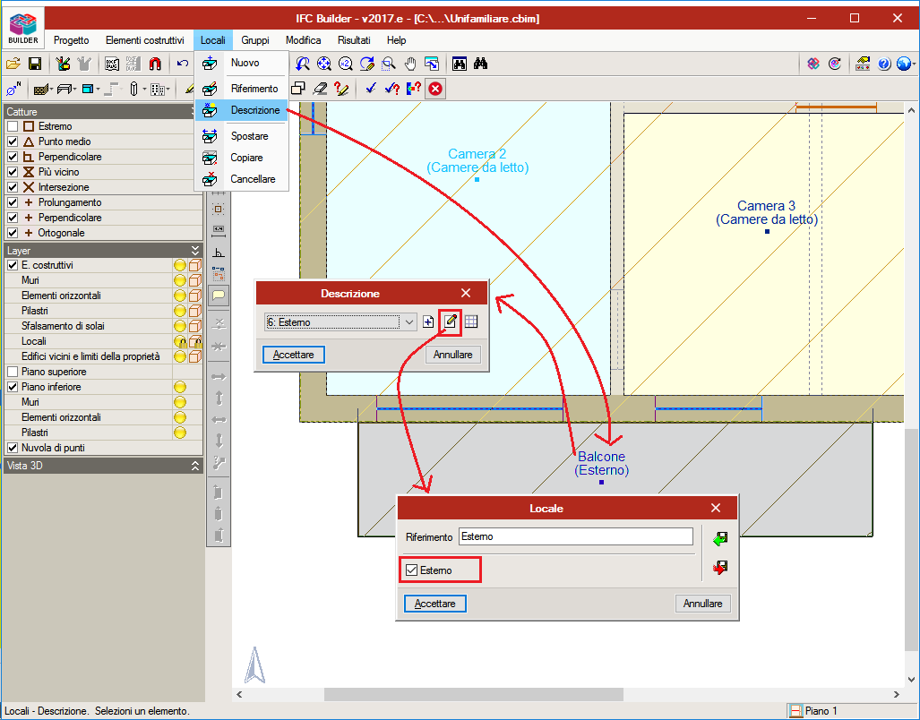 IFC Builder. Ambienti esterni