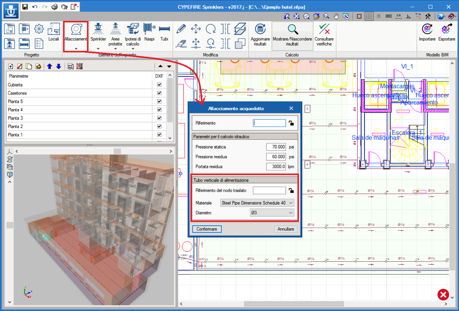 CYPEFIRE Sprinklers. Geometria 3D.