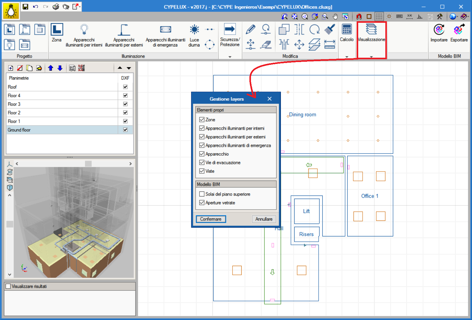 CYPELUX, CYPELUX EN e CYPELUX LEED. Gestione dei layers.