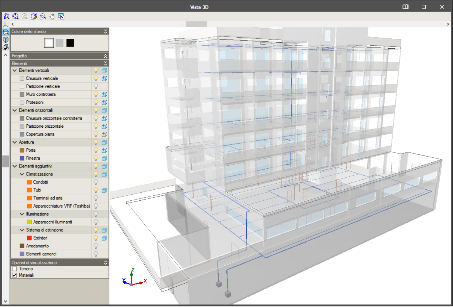 CYPEFIRE Sprinklers. Geometria 3D. Colonne montanti.