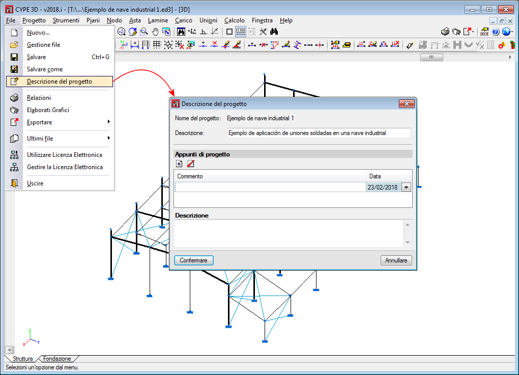 CYPE 3D. Commenti del progetto