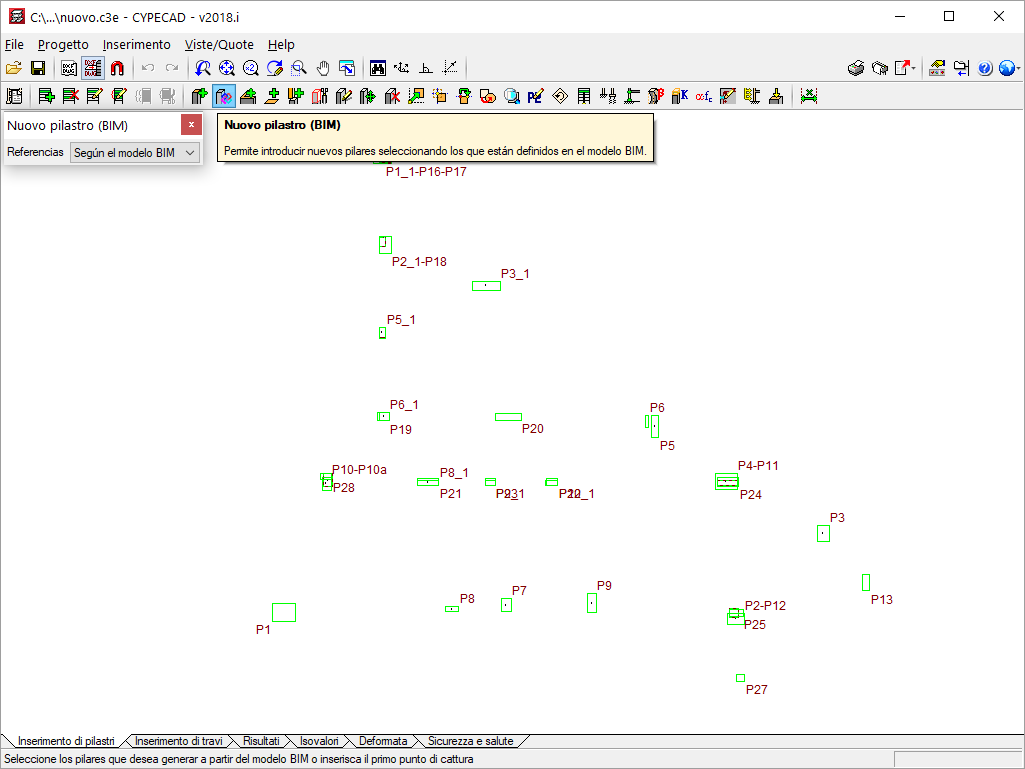 CYPECAD. Nuovo pilastro (BIM)