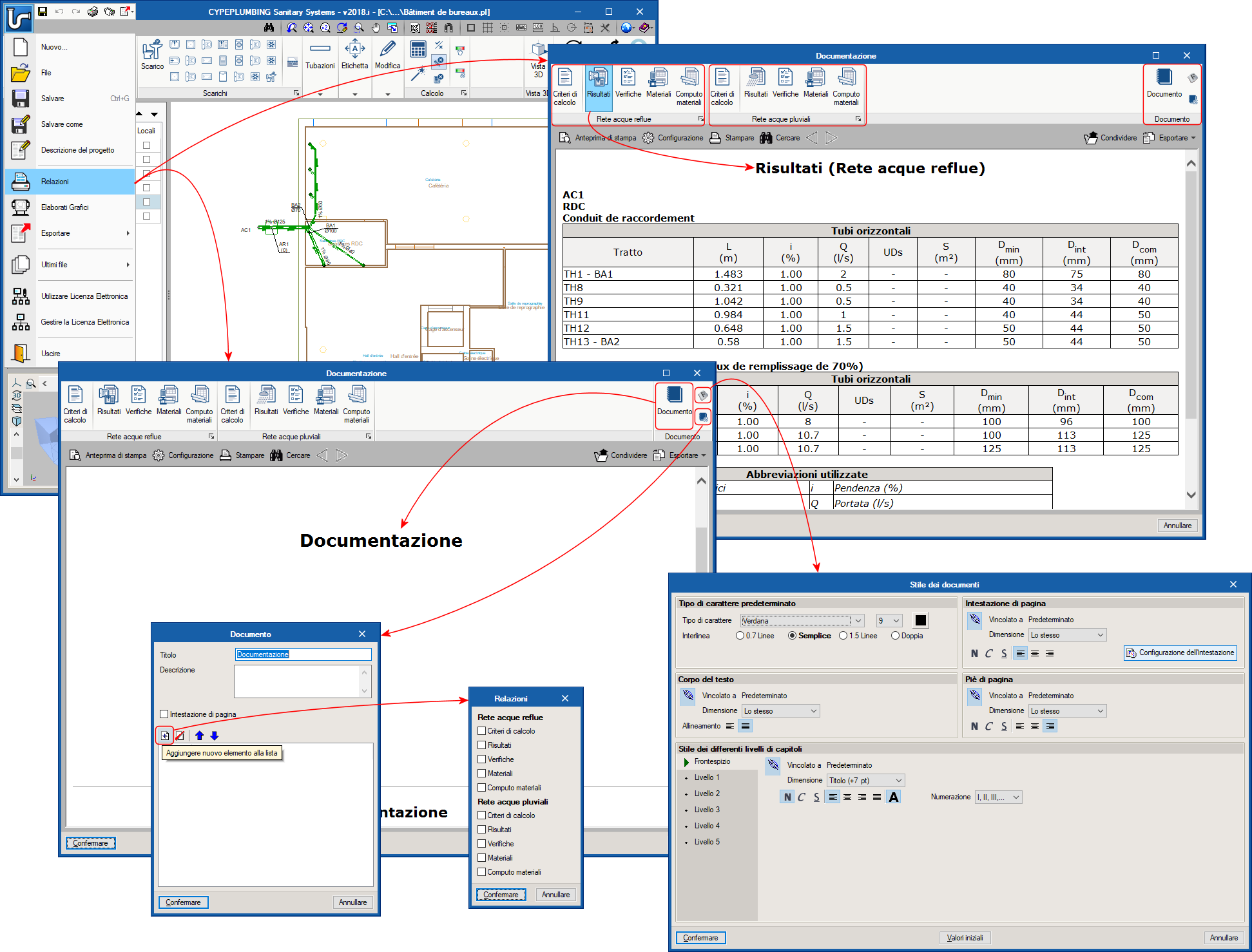 CYPEPLUMBING Sanitary Systems. Gestore dei documenti di progetto