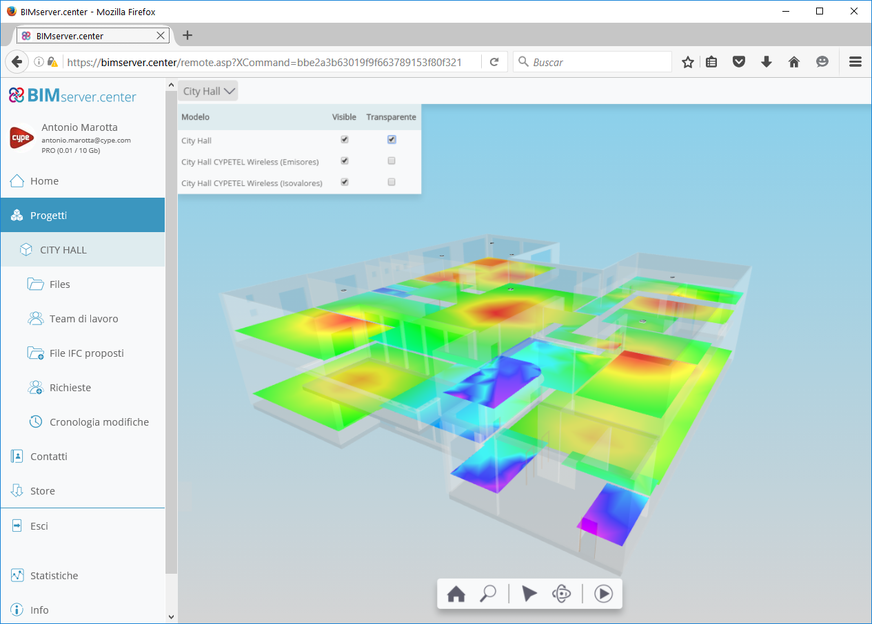 BIMserver.center. Esportazione dei dati a BIMserver.center